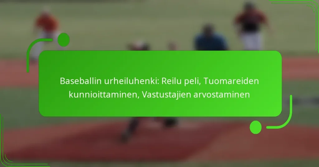 Baseballin urheiluhenki: Reilu peli, Tuomareiden kunnioittaminen, Vastustajien arvostaminen