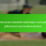 Epäsuorien baseball-sääntöjen rooli pelin jälkeisissä vuorovaikutuksissa