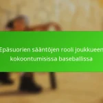 Epäsuorien sääntöjen rooli joukkueen kokoontumisissa baseballissa