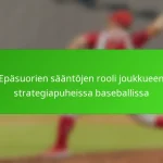 Epäsuorien sääntöjen rooli joukkueen strategiapuheissa baseballissa
