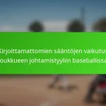 Kirjoittamattomien sääntöjen vaikutus joukkueen johtamistyyliin baseballissa