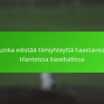 Kuinka edistää tiimiyhteyttä haastavissa tilanteissa baseballissa