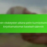 Sateen viivästysten aikana pelin kunnioittamisen kirjoittamattomat baseball-säännöt