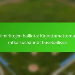 Tiimiriitojen hallinta: Kirjoittamattomat ratkaisusäännöt baseballissa