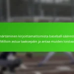 Ymmärtäminen kirjoittamattomista baseball-säännöistä: Milloin astua taaksepäin ja antaa muiden loistaa