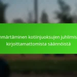 Ymmärtäminen kotiinjuoksujen juhlimisen kirjoittamattomista säännöistä