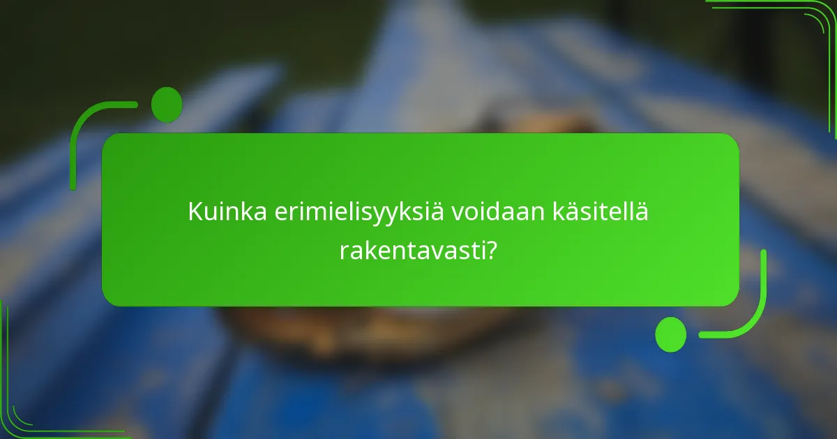 Kuinka erimielisyyksiä voidaan käsitellä rakentavasti?